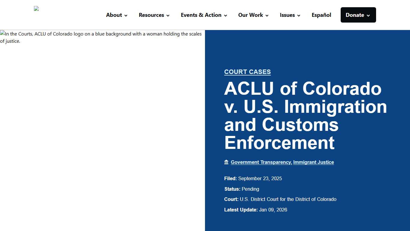 ACLU of Colorado v. U.S. Immigration and Customs Enforcement - ACLU of Colorado